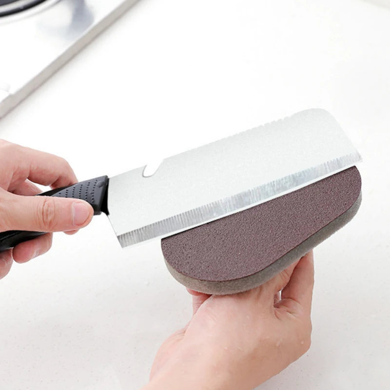 Magic Emery Sponge Brush with Handle – Reusable Eraser Cleaner for Kitchen Pots, BBQ, and Strong Decontamination