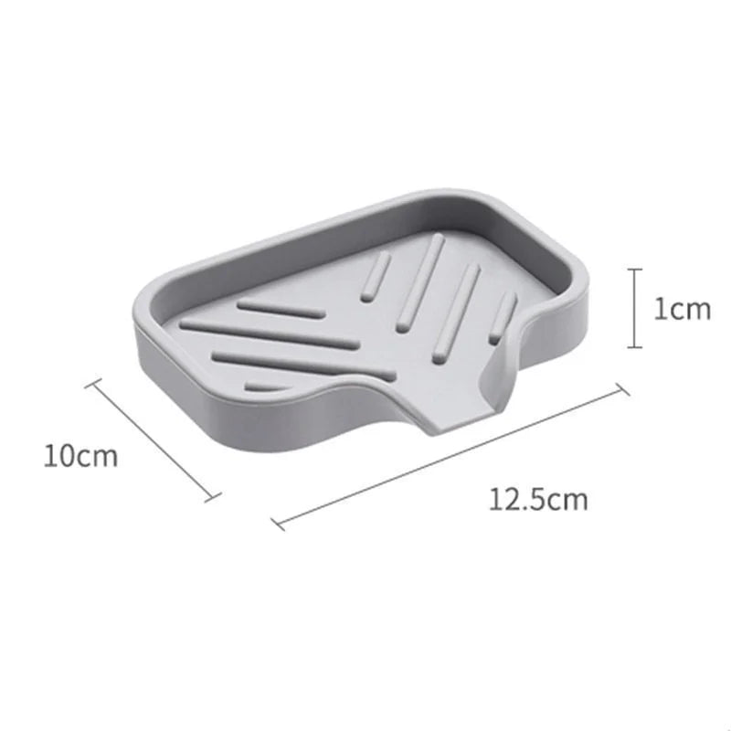 Sink Silicone Tray with Drain, Soap & Sponge Storage Holder for Countertop, Scrubber & Brush Kitchen Organizer