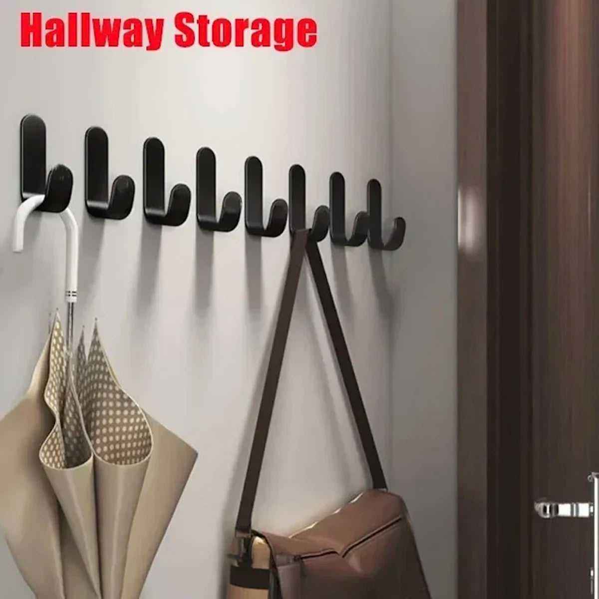 6Pcs Self-Adhesive J-Hooks – Waterproof Heavy-Duty Hanging Hooks for Bathroom & Kitchen