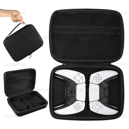 Dual Controller Carrying Case for PS5, PS4, PS3, and Xbox Controllers with Shockproof Travel Pouch and PS5 Slim Dust Proof Filter Cover, Protective Storage Accessories Set