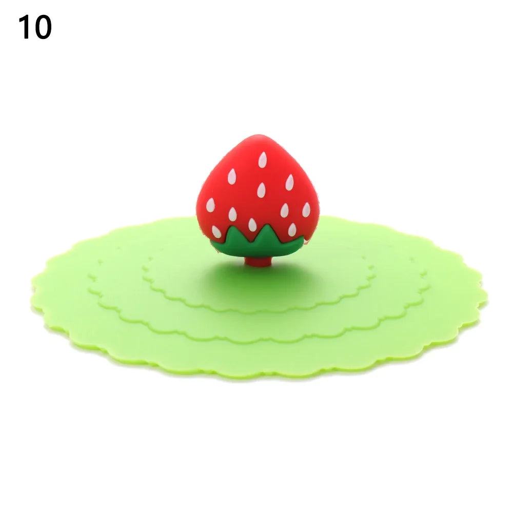 Cartoon Silicone Cup Cover 10cm – Cute Heat-Resistant Leak-Proof Sealed Lid Dustproof Suction Cup Tea Cover