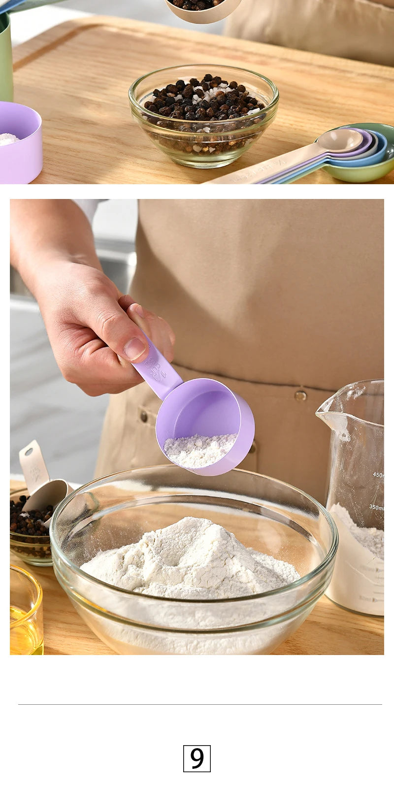 Stainless Steel Measuring Cup and Spoon Set with Handle – Accurate Scale Kitchen Tools for Baking and Cooking