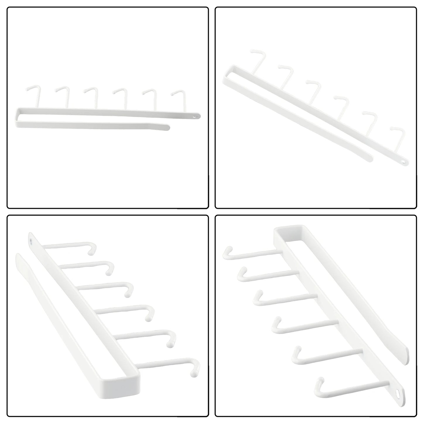 6-Hook Coffee Mug Holder, Under Cabinet Hanging Shelf Organizer for Kitchen, Closet & Sundries Storage