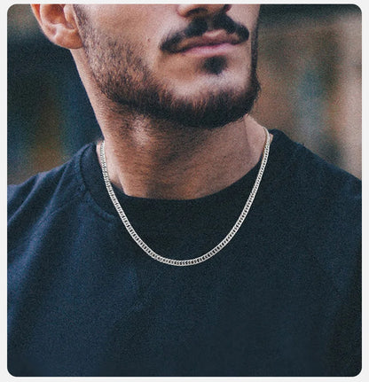 Vnox Stainless Steel Cuban Link Chain Necklace for Men and Women, Thick Miami Curb Chain, Waterproof Silver Unisex Jewelry