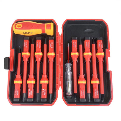 13-Piece Insulated Screwdriver Set, 1000V Electrician Repair Tool Kit with Changeable Chrome Vanadium Steel Bits