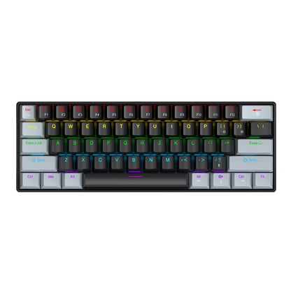 FreeWolf K61 Wired Mechanical Gaming Keyboard, 60% Compact 61-Key Layout, RGB Backlit, Phantom Switches, USB Plug and Play Keyboard for PC, Laptop, and Tablet