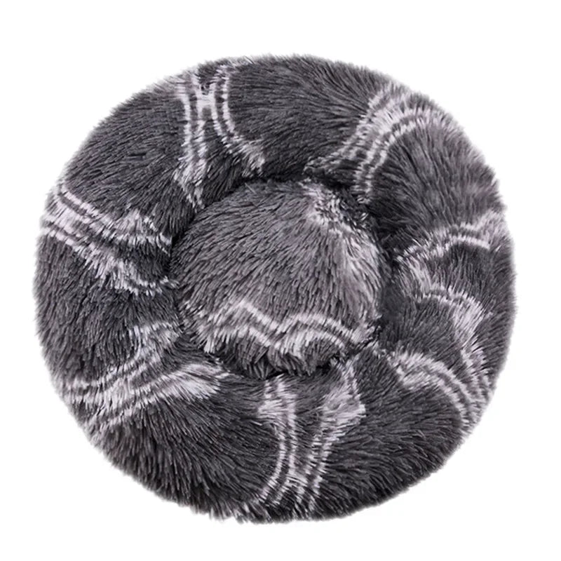Round Plush Pet Bed for Dogs and Cats, Super Soft Winter Sleeping Bed in 6 Sizes (40–90cm), Warm Calming Cushion for Small, Medium, and Large Pets