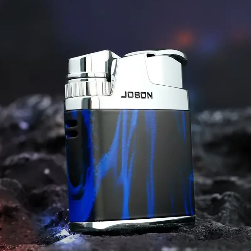 New JOBON Embossed Butane Gas Lighter Jet Metal Windproof Torch Cigarette Cigar Lighter Retro Press Ignition Smoking Accessories