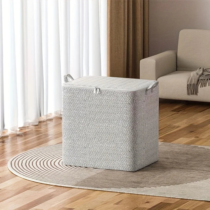 Extra Large Storage Chest with Lid – Heavy-Duty Non-Woven Fabric Organizer for Clothes & Bedding