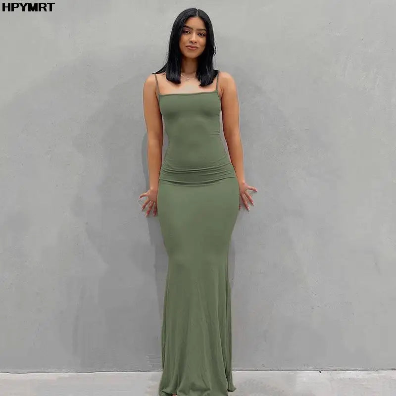 Women’s Satin Slip Maxi Dress Sleeveless Backless Bodycon Gown, Elegant Slim Fit Party Evening Dress for Spring and Special Occasions