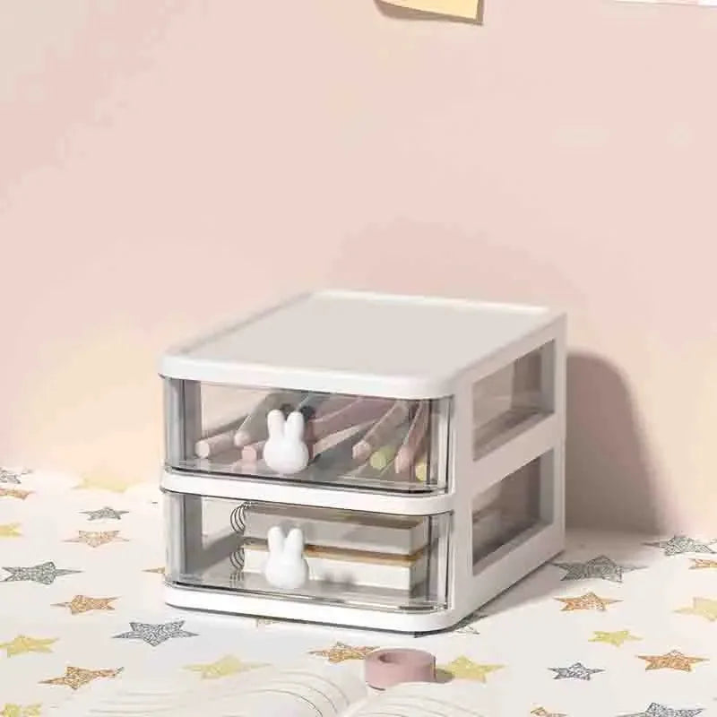 2–5 Layer Clear Stacking Drawer Organizer – Multi-Tier PP Storage Box Modular Desktop System for Office & Beauty Products
