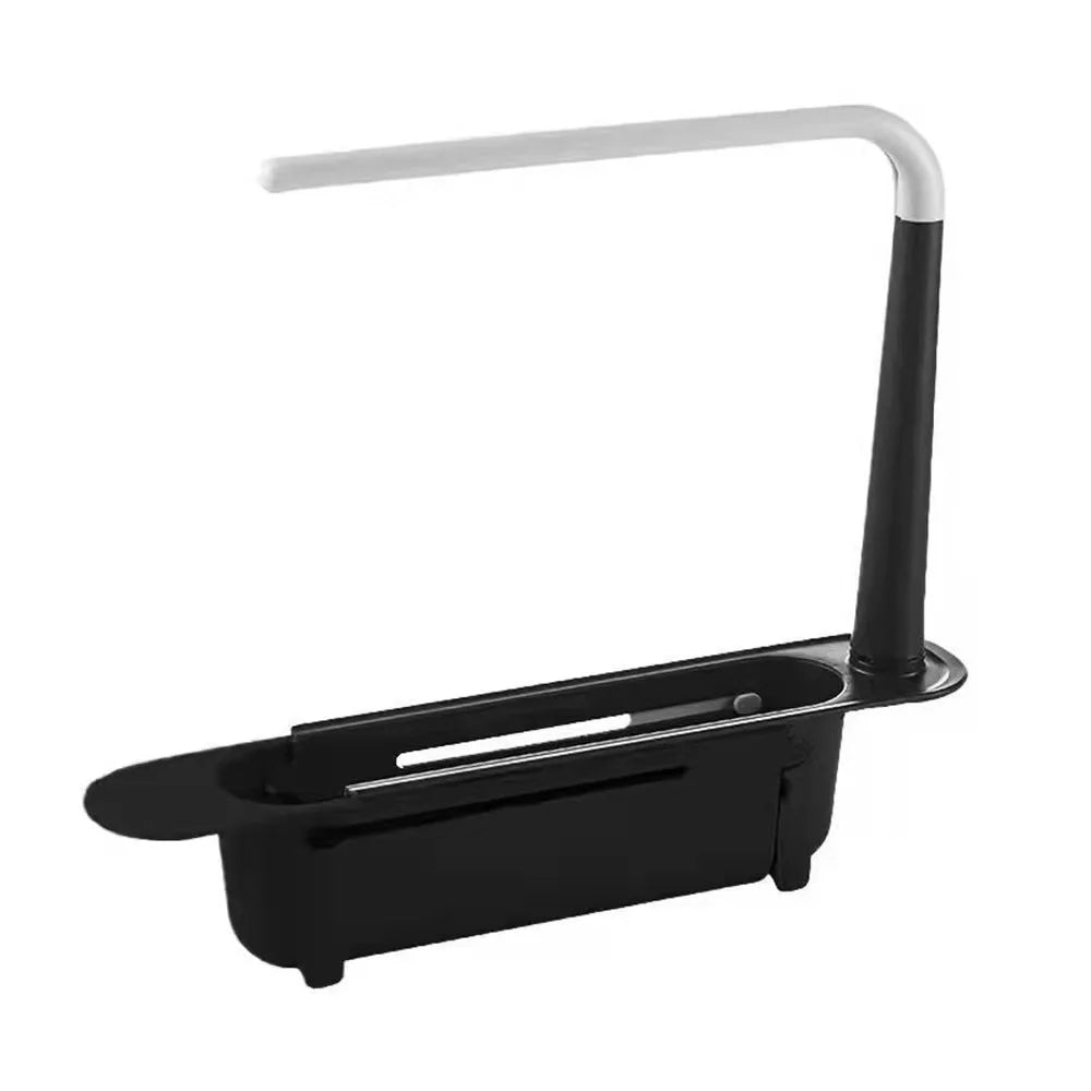 Telescopic Sink Shelf – Adjustable Kitchen Sink Organizer Soap & Sponge Holder Drain Rack