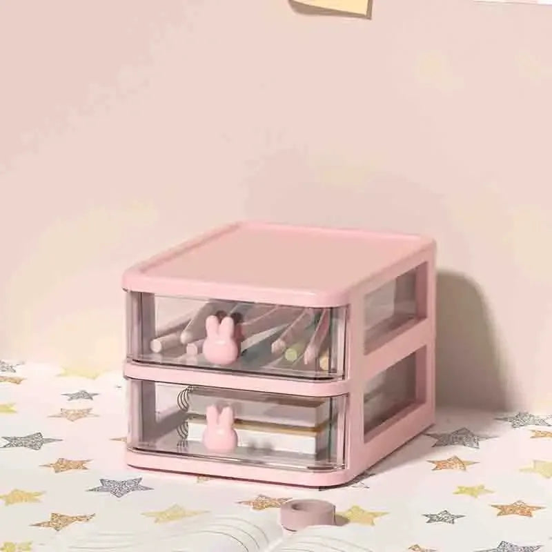 2–5 Layer Clear Stacking Drawer Organizer – Multi-Tier PP Storage Box Modular Desktop System for Office & Beauty Products