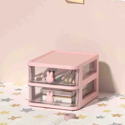 2–5 Layer Clear Stacking Drawer Organizer – Multi-Tier PP Storage Box Modular Desktop System for Office & Beauty Products