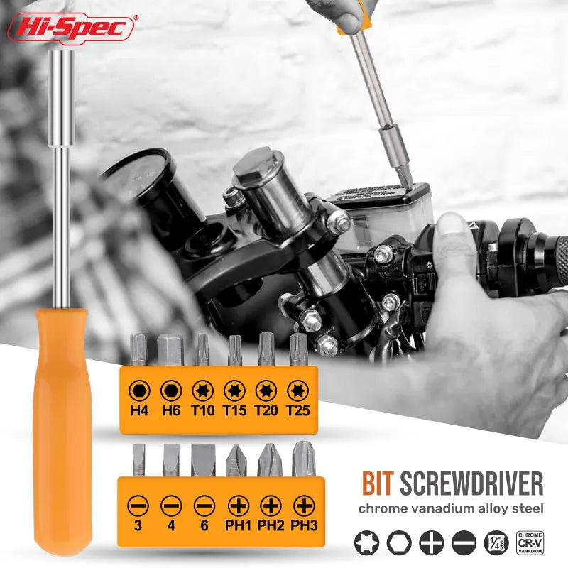 Hi-Spec 24-Piece Compact Household Tool Kit, Yellow DIY Hand Tool Set for Home and Office Repairs