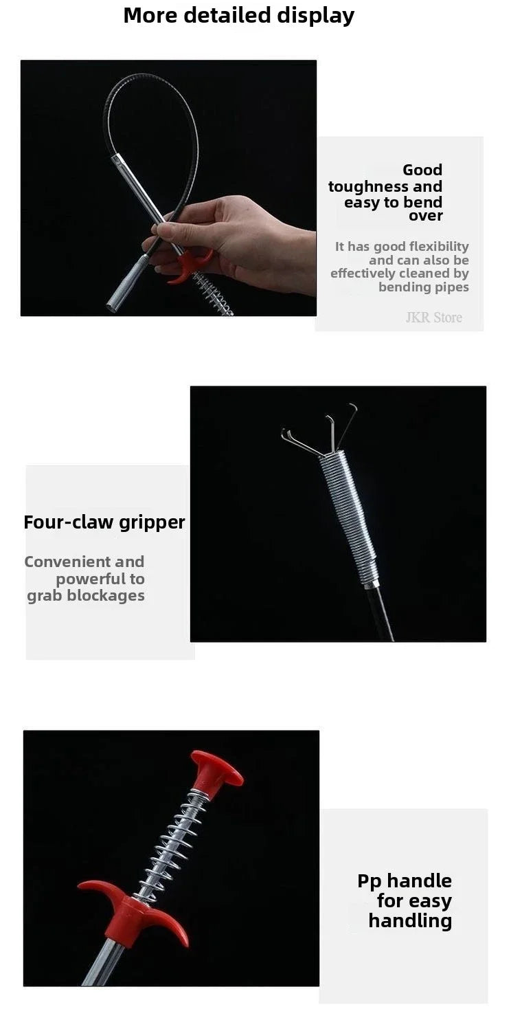 Sewage Pipe Cleaning Tool Drain Unclogger – Professional Pipe Plunger Drain Clog Remover for Clogged Toilets