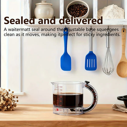 4-in-1 Adjustable Measuring Cup – Multifunctional Kitchen Measuring Cup with Scraper-Style Seal Base for Cooking and Baking