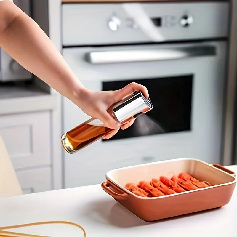 Glass Spray Bottle – Pressure Atomization Oil Control Spray Pot for Kitchen Cooking