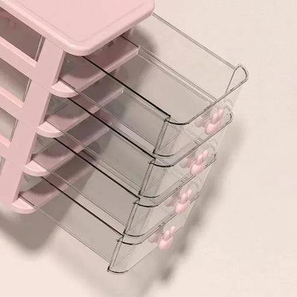 2–5 Layer Clear Stacking Drawer Organizer – Multi-Tier PP Storage Box Modular Desktop System for Office & Beauty Products