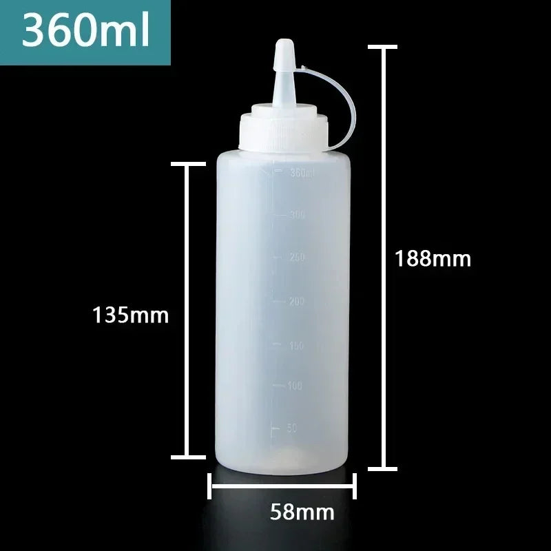Large Squeeze Condiment Bottles with Nozzles – Ketchup, BBQ Sauce, Olive Oil Dispenser Squeeze Bottles Kitchen Gadget