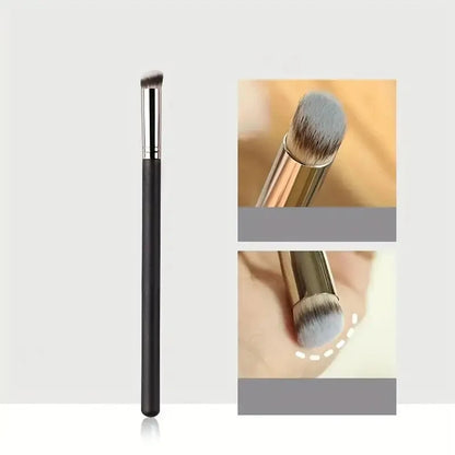 Premium Foundation and Concealer Brush Set, Dense Blending Contour and Blusher Makeup Brushes with Wooden Handle, Flawless Under-Eye Face Brush Set