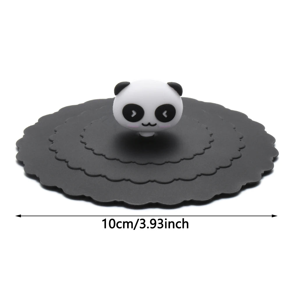 Cartoon Silicone Cup Cover 10cm – Cute Heat-Resistant Leak-Proof Sealed Lid Dustproof Suction Cup Tea Cover