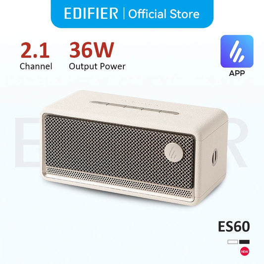 Edifier ES60 Portable Bluetooth Speaker, 36W RMS Wireless Sound Box with 3D Surround Sound, IP66 Waterproof, Extra Bass, Built-in Mic, Outdoor Speaker for Camping and Travel