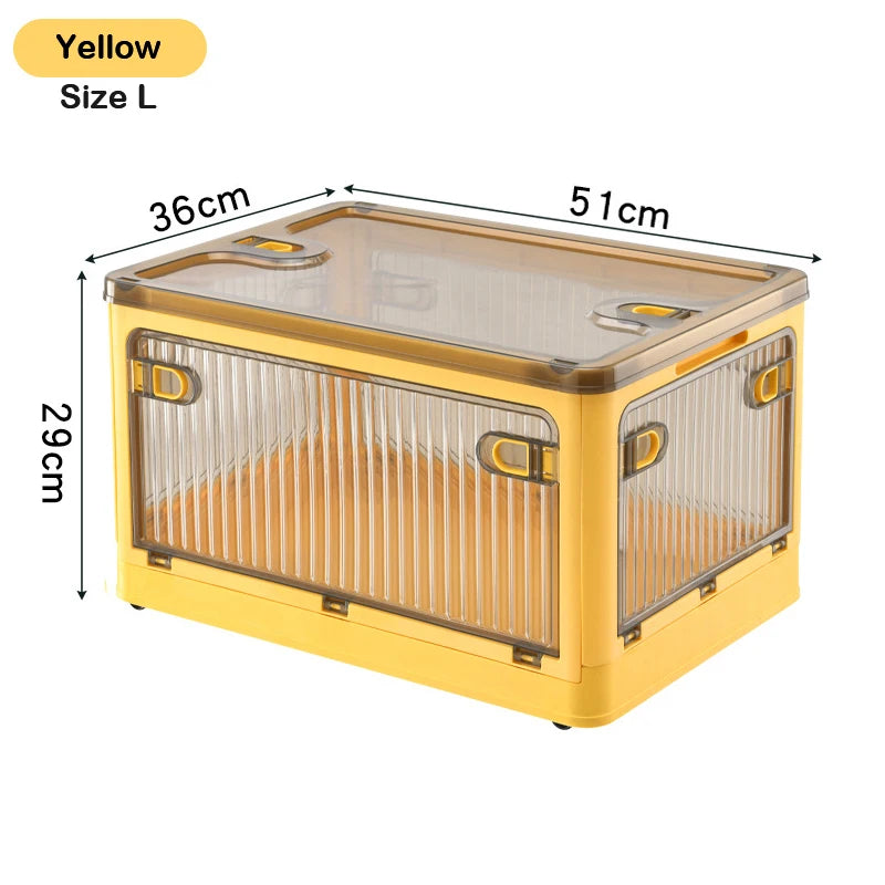 Foldable Storage Box with Wheels, Stackable Closet Organizer for Clothes, Quilts, Toys & Books