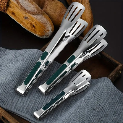 Stainless Steel Kitchen Tongs, Non-Slip Food Tongs for Cooking, BBQ, Salad, Bread and Buffet Serving