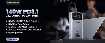 MOVESPEED S10 Slim Magnetic Power Bank 10000mAh, PD 20W Fast Charging Wireless Portable Charger with LED Indicator, USB-C External Battery for iPhone and Samsung