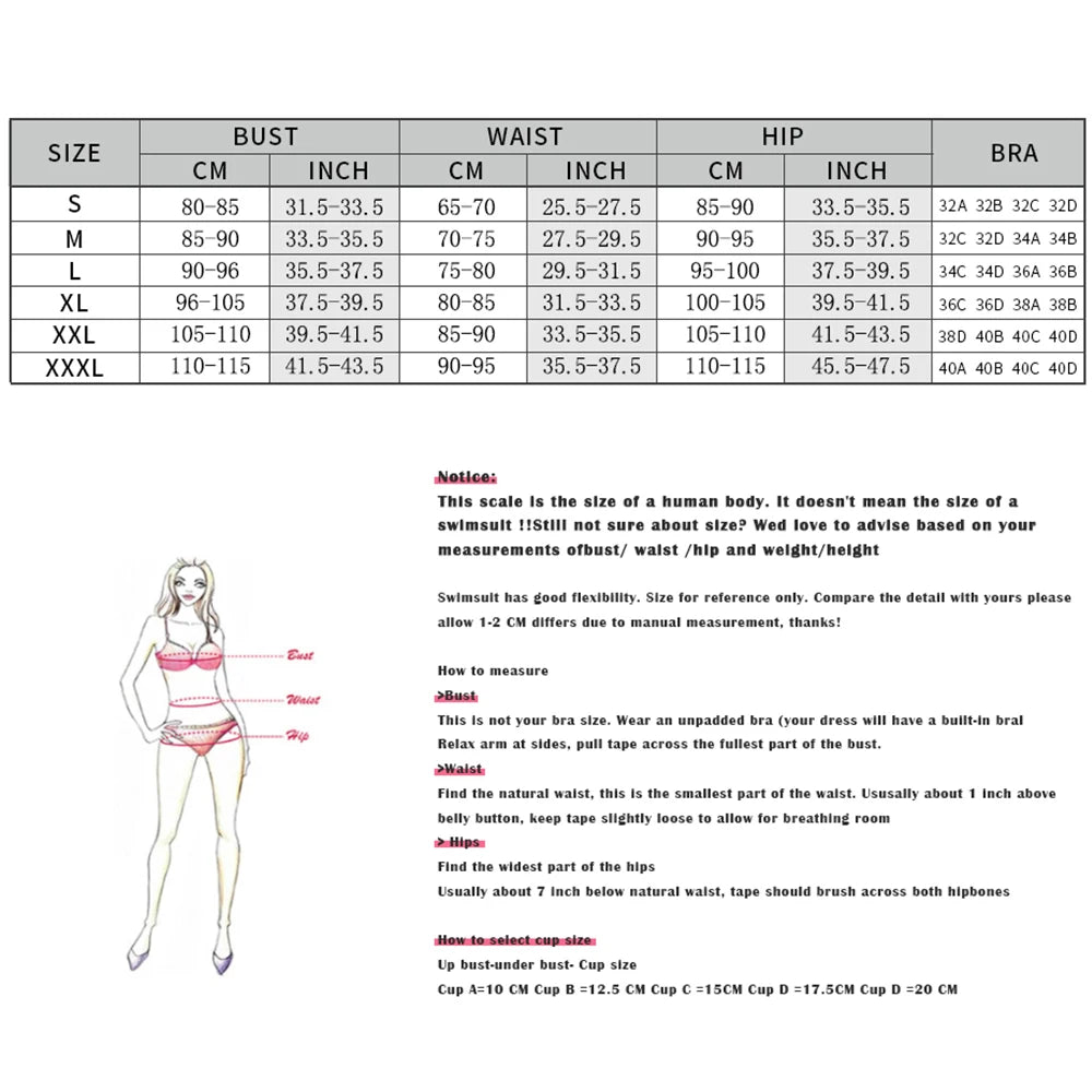 Women’s 3-Piece Bikini Set with Cover-Up Skirt, Push-Up Halter Swimsuit with Long Wrap Skirt, Sexy Beachwear Swimwear for Summer