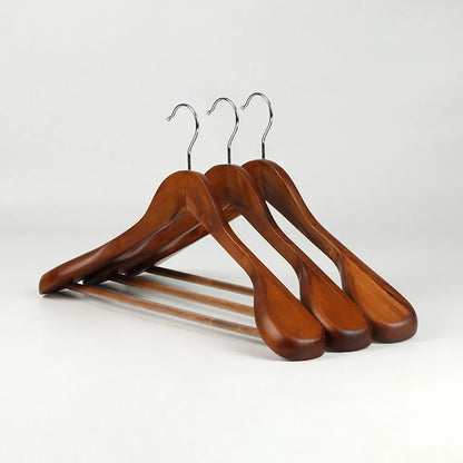 Wide Shoulder Wooden Clothes Hanger – Heavy-Duty Suit & Coat Hanger for Wardrobe Storage