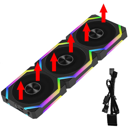 JUMPEAK CS120 ARGB 120mm PWM Cooling Fan, Modular Stackable RGB Case Fan with Fluid Bearing, Silent 800–1800RPM, 5V 3-Pin ARGB Lighting for PC Case and Radiator