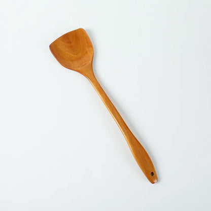 Bamboo Wood Spatula 39cm – Long Handle Wooden Cooking Spatula Safe for Non-Stick Pans