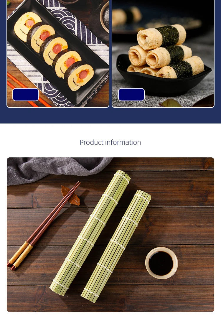 DIY Bamboo Sushi Maker Rolling Mat – Sushi Tools Rice Roller Hand Maker Kitchen Gadget