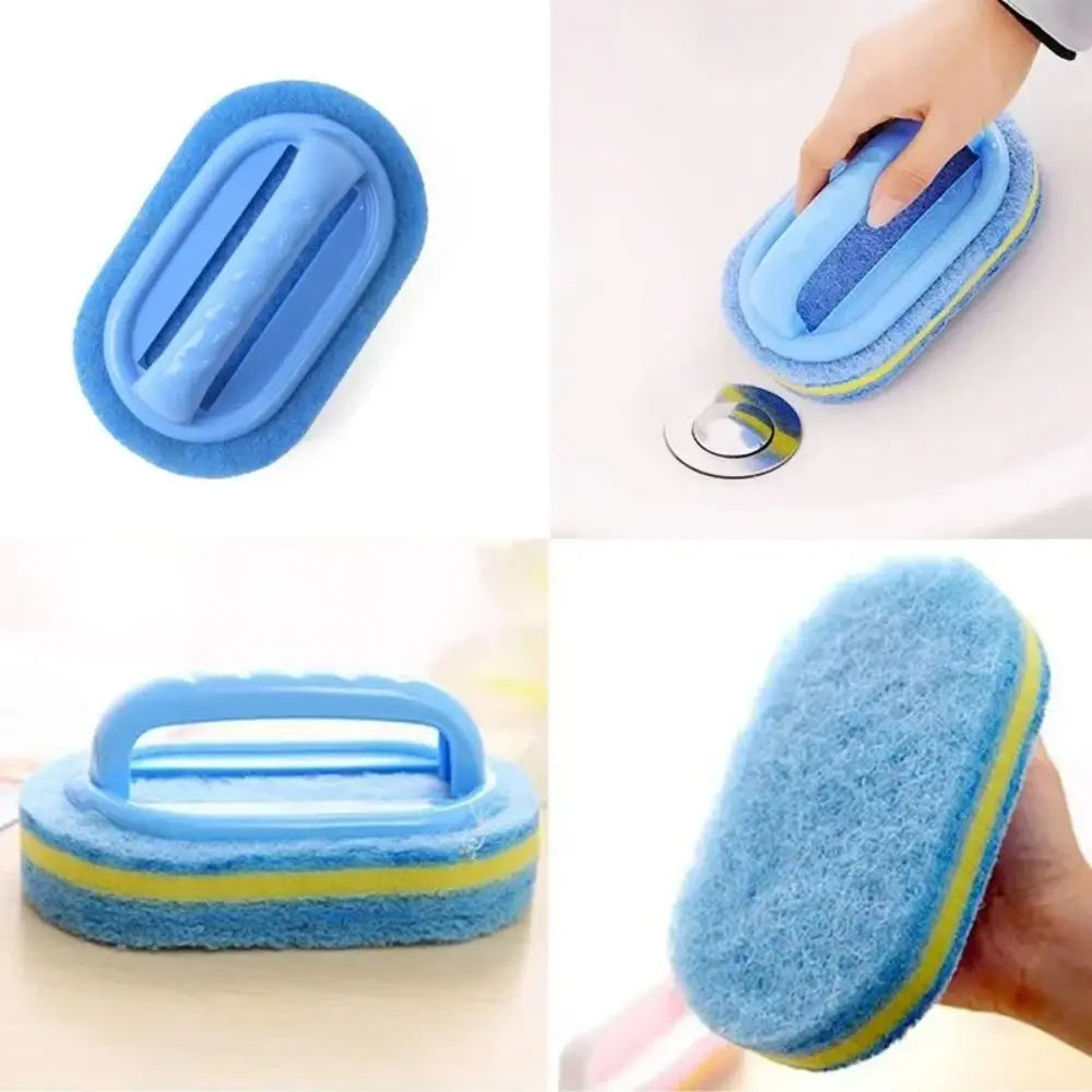 Cleaning Brush with Handle – Kitchen Sponge Wipe Thickened Bathroom Tile Cleaning Sponge Household Stain Removal Tool