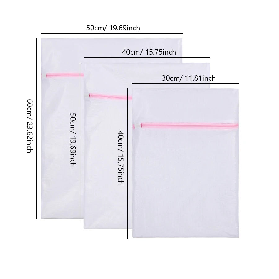 Bra & Underwear Laundry Bags Set, 3-Piece Zippered Mesh Wash Bags for Delicates and Lingerie Protection