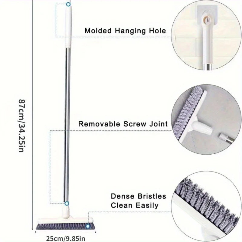 Bathroom Floor Brush with Long Handle – Hard Bristle Scrub Brush for Tub, Tile & Hotel Cleaning
