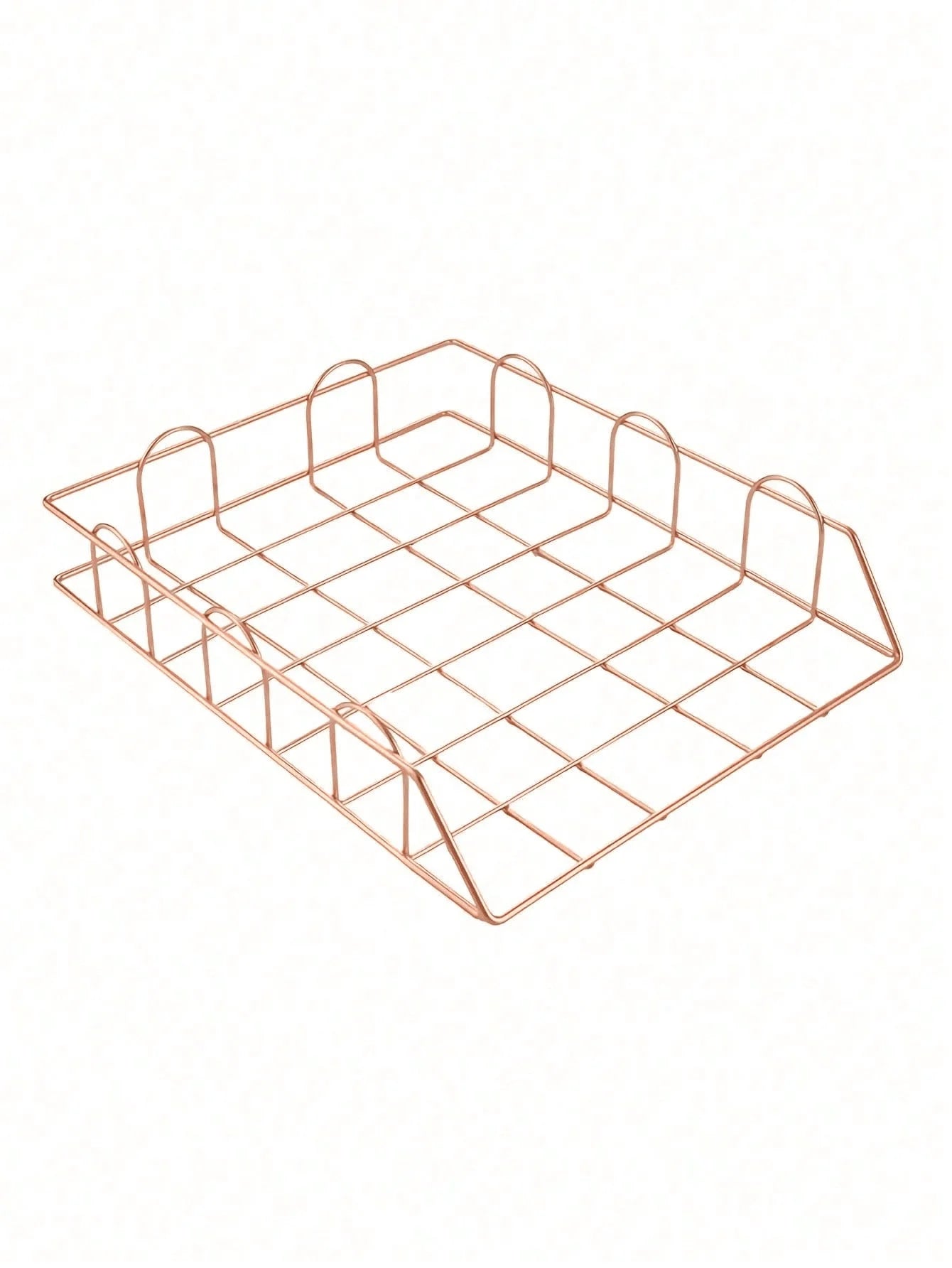 Metal Desktop File Organizer, Stackable Horizontal Letter Tray Paper Holder for Office & Home