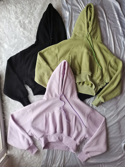 Women’s Fleece Hoodie and Jogger Pants 2-Piece Tracksuit Set, Warm Solid Color Sweat Suit for Fall and Winter Casual Sports Outfit