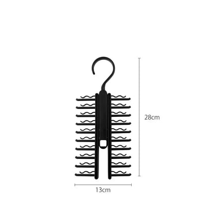 Rotatable Tie Hanger – 20-Row Large Capacity Necktie & Belt Organizer with Skidproof Hooks