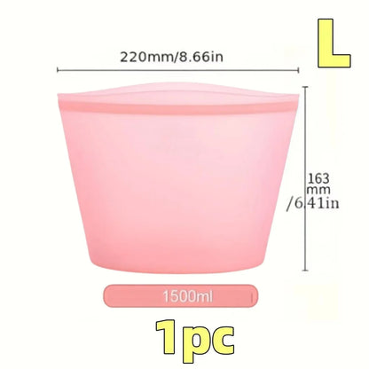 Silicone Food Containers – Reusable Leakproof Ziplock Storage Bags for Fridge and Freezer
