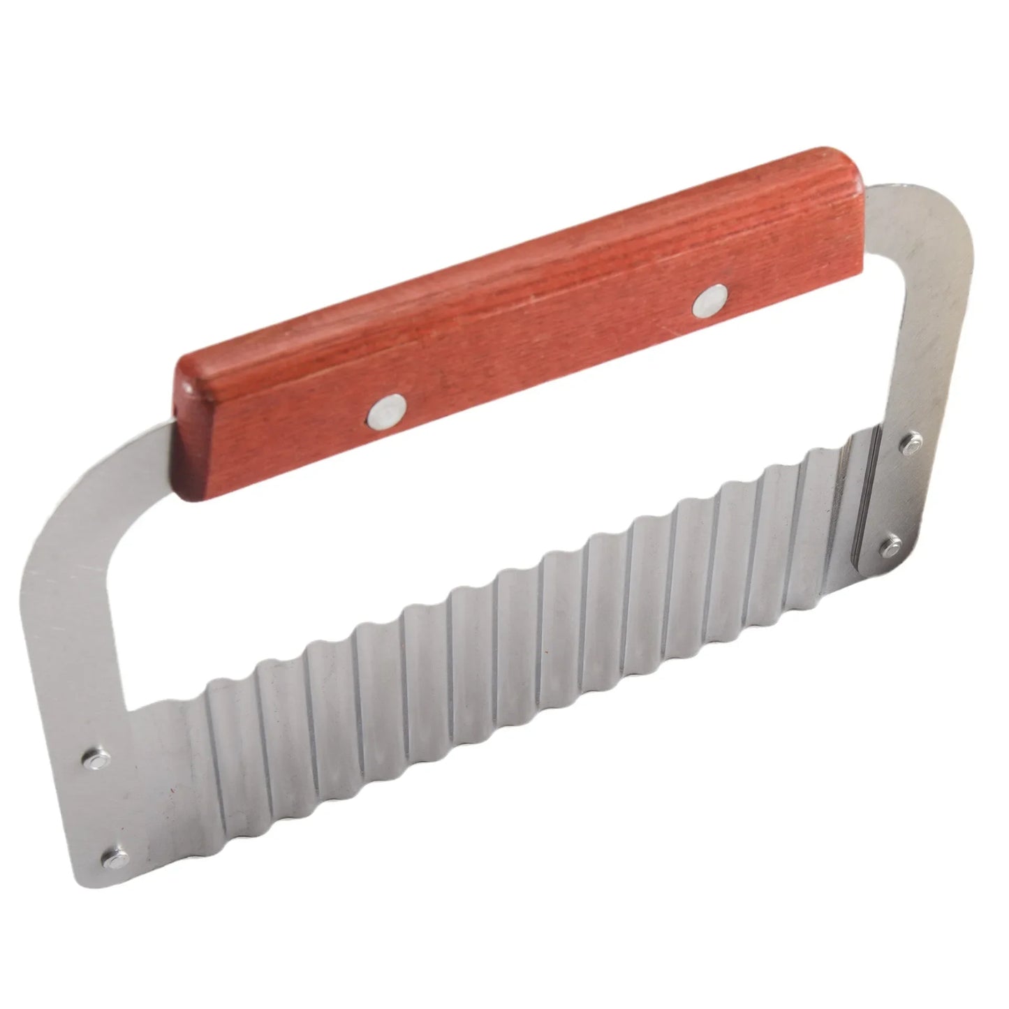 Stainless Steel Wave Knife with Wooden Handle – Wolf Tooth Potato Cutter Crinkle Knife Potato Chip Chopper Kitchen Tool