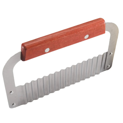 Stainless Steel Wave Knife with Wooden Handle – Wolf Tooth Potato Cutter Crinkle Knife Potato Chip Chopper Kitchen Tool