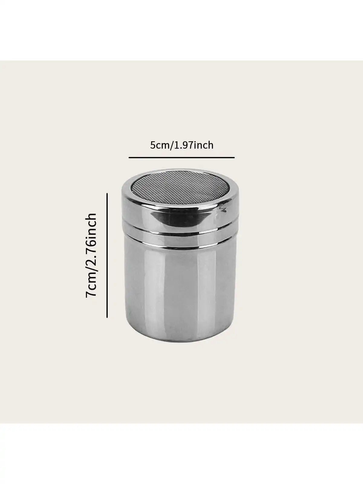 Stainless Steel Powder Shaker, Mesh Spice Duster with Lid for Cocoa, Pepper, Sugar, Salt and Cinnamon