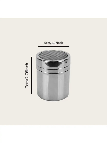 Stainless Steel Powder Shaker, Mesh Spice Duster with Lid for Cocoa, Pepper, Sugar, Salt and Cinnamon