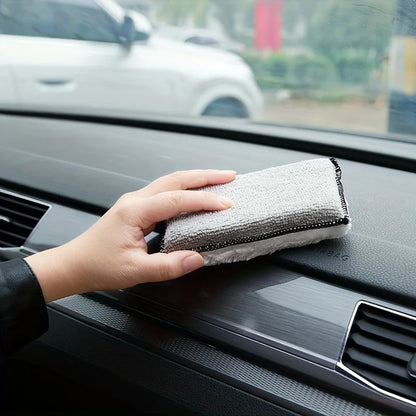 2PCS Car Interior Scrubbing Sponges – Microfiber Car Wash Sponges Auto Detailing Cleaning Pads
