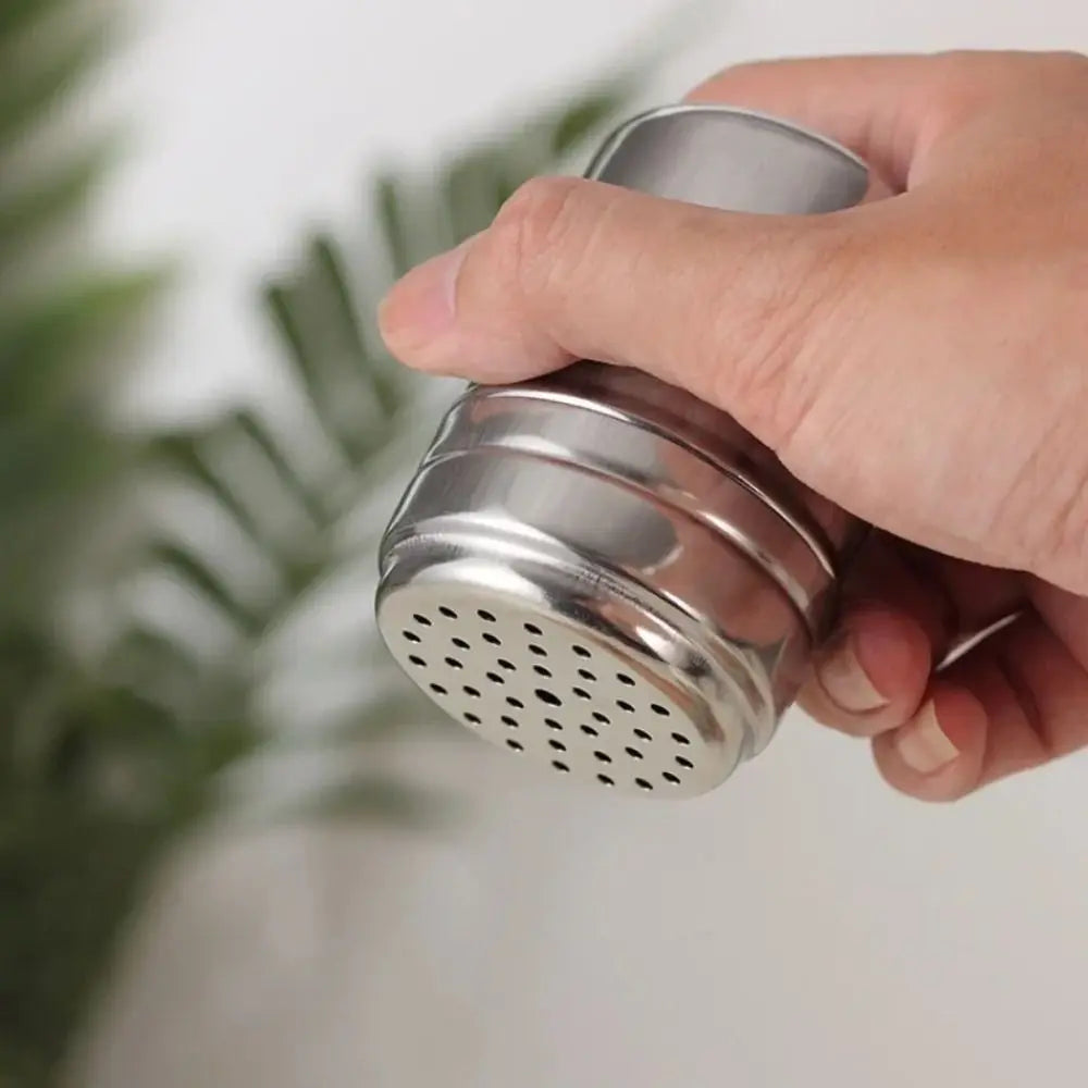 Multi-Purpose Stainless Steel Seasoning Jar – Salt Sugar Bottle with Rotating Cover Spice Pepper Shaker