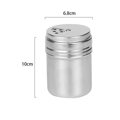 Multi-Purpose Stainless Steel Seasoning Jar – Salt Sugar Bottle with Rotating Cover Spice Pepper Shaker