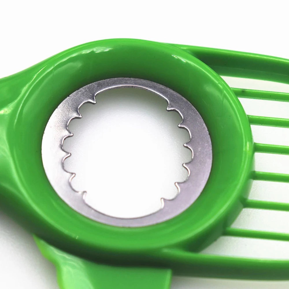 3-in-1 Avocado Slicer – Stainless Steel Core Separator, Fruit Peeler & Plastic Knife Tool